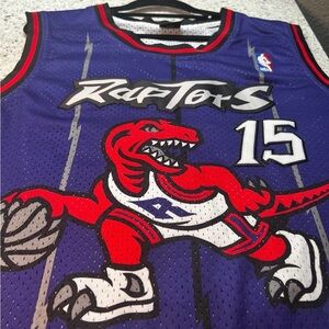Vince Carter Toronto Raptors Vintage Nike Purple Dinosaur Jersey Size L +2